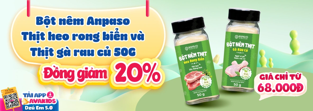 Bột nêm Anpaso Thịt heo rong biển và Thịt gà rau củ 50G